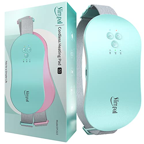 Slimpal Portable Heating Pad for Period Cramps, FSA Eligible HSA Heat Pad | Menstrual Electric Wearable Heat Belt for Menstrual Cramps Relief, Christmas Stocking Stuffers Gifts for Women Her Girl, Aqua