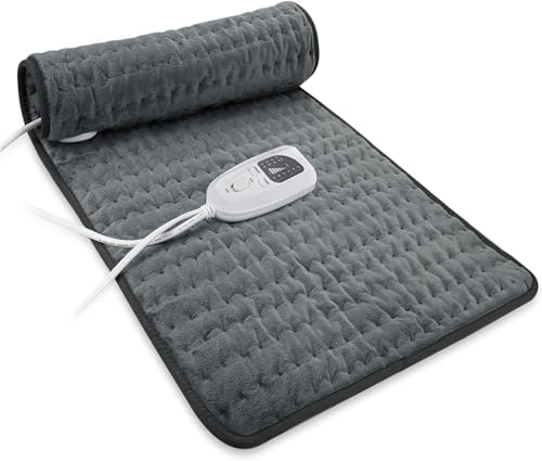 VANKADA Heating Pad Electric Heat Pad, Hot Heated Pad,Multiple Temp and Timer Settings,Suitable for Shoulders, Neck, arms, Abdomen, Back, Legs, etc. (Gray Green, 24"X12")
