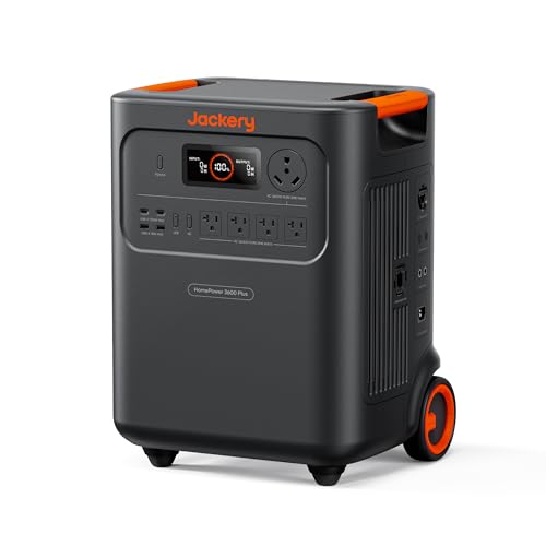 Jackery HomePower 3600 Plus Portable Power Station, 3600W AC Output, 3584Wh LFP Solar Generator, Expandable up to 21kWh