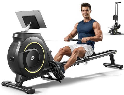 YPOO Rowing Machine for Home, 350LB 16-Level Magnetic Resistance Foldable