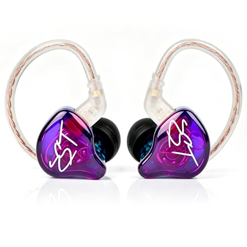 YINYOO KZ-ZST Colorful Hybrid Banlance Armature with Dynamic Ear Earphone 1BA+1DD HiFi Headset KZ in Ear Monitor Headphone Wired Earbuds IEM Earphone Gaming Ear Buds (Colorful/zst Without Microphone)