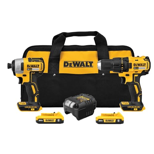 DEWALT 20V MAX Cordless Drill and Impact Driver, Power Drill Brushless 2-Tool Power Tool Combo Kit (DCK277D2)