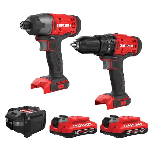CRAFTSMAN V20 MAX Cordless Drill Driver and Impact Driver Set (CMCK200C2)