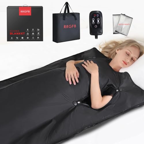 RRGFB Infrared Sauna Blanket for Home Detox, Portable, 6 ft x 2.6 ft