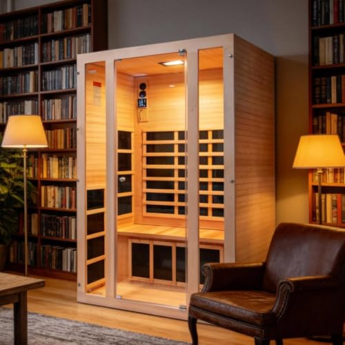 JNH Lifestyles Joyous+ 170°F 2-Person Infrared Sauna with Red Light Therapy