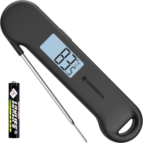 0.5 Sec Instant Read Grill Meat Thermometer Digital Food Cooking BBQ, Black