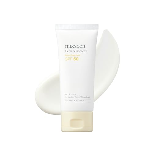 mixsoon Bean Sunscreen-Lightweight Airy Texture SPF 50 No Pilling Korean Sunscreen for Face, No White Cast, Non-Sticky Stocking Stuffers 50ml / 1.69 fl.oz. Korean Glass Skin Care (Bean, 1.69)