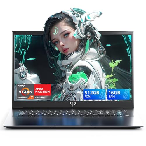 MALLRACE Gaming Laptop,15.6 inch Laptop with AMD Ryzen 7 Processor (Up to 4.5GHz,8C/16T),16GB DDR4 RAM 512GB SSD, AMD Radeon Graphics,WiFi 6, Webcam,2026 Windows 11 Laptop Computer for Video Editing