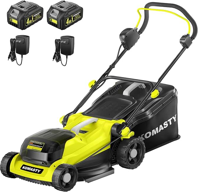 40V Electric Lawn Mower 15 Inch Cordless Battery Powered