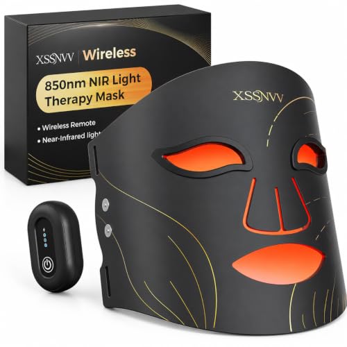 XSSNVV Red Light Therapy Mask for Face, Wireless LED Face Mask, 272 LEDs