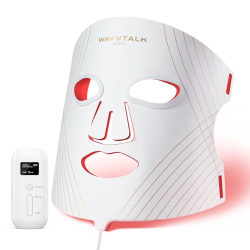 wavytalk Red Light Therapy Mask for Face, Glow Time LED Face Mask 850nm NIR