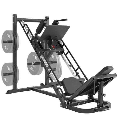 Dripex Leg Press Machine, Hack Squat Machine, Professional Leg Press Machines for Home Gym with 4 Weight Plate Storage Holders, Transport Wheels for Full Lower Body Workout-Weight Plates Not Included