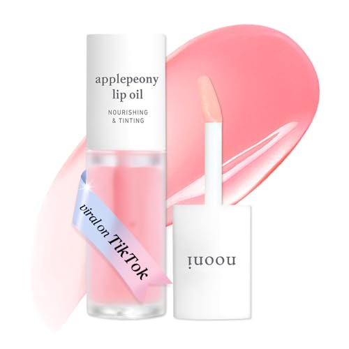 NOONI Korean Lip Oil - Applepeony - Plumping & Hydrating Tinted Lip Gloss