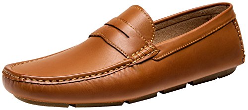Jousen Men's Penny Loafers Casual Driving Slip On Shoes 802A Brown 10