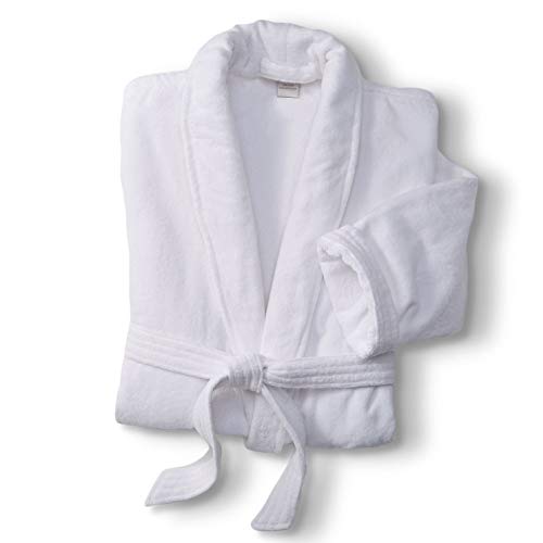 Marriott Terry Velour Bathrobe - Luxury 100% Cotton Hotel Spa Robe - Plush, Absorbent, Machine Washable - Shawl Collar, One Size