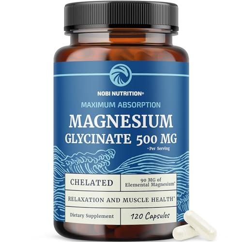 Magnesium Glycinate 500mg, High Absorption, Sleep & Relaxation Support