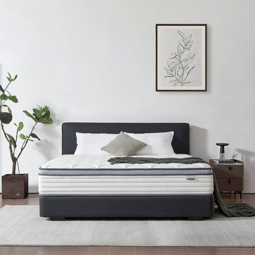Coventa 12 Inch Queen Mattress in a Box, Medium Firm Hybrid Mattress with Pocket Springs and Comfort Foam- Edge Support, Motion Isolation & Pressure Relief