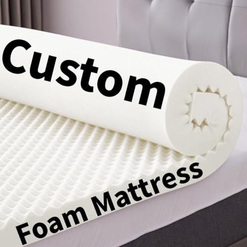 SINCERE Custom Foam Mattress Topper, Bespoke Wavy Cotton Foam Mattress Pad, Tailored Soundproof Sponge Sheet, Cut to Twin Queen King Size Bed Topper, Floor Sleeper Sofa Couch RV Chair Cushion 1 in-6in