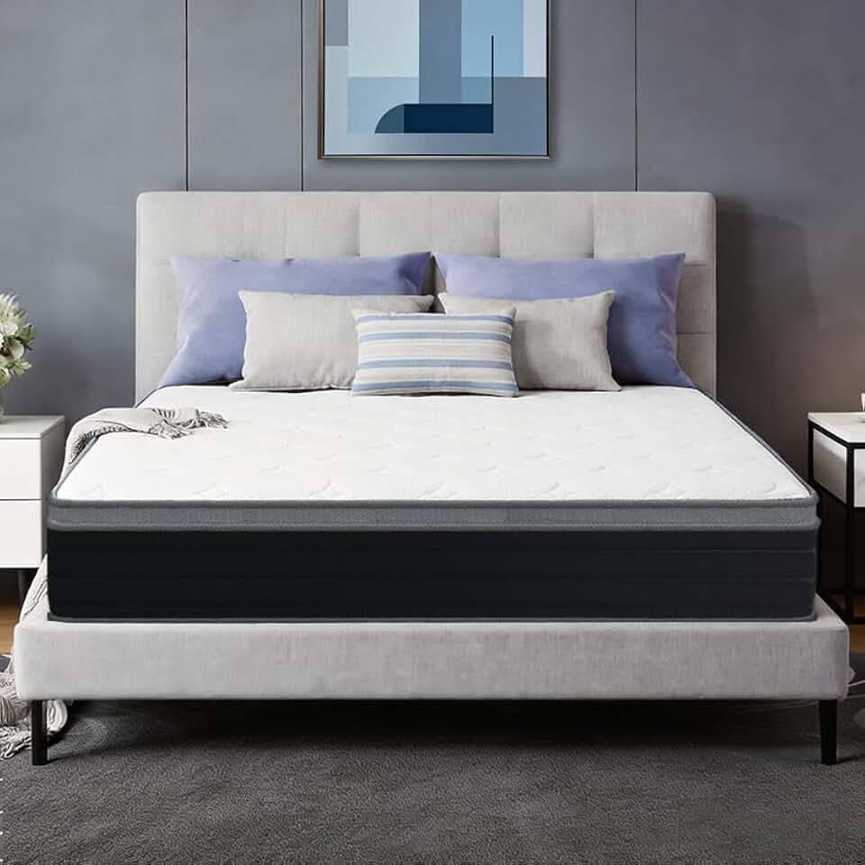 Queen Mattress, 10 Inch Soft Bed with Pocket Springs