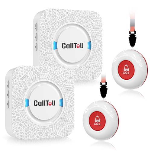 CallToU Caregiver Pager with 2 Wireless Call Button for Elderly at Home