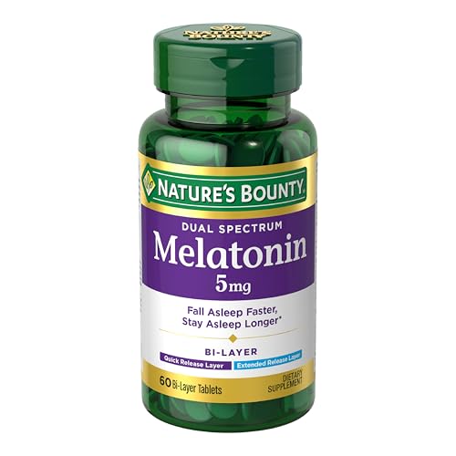 Nature's Bounty Melatonin 5mg Dual Spectrum, 60 Bi-Layer Tablets