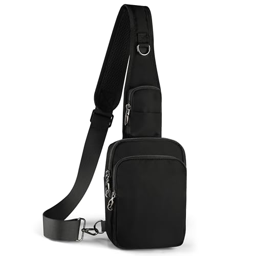 VADOO Sling Bag, Crossbody Bag with Zipper Lock, RFID Blocking & Water Resistant for Men and Women