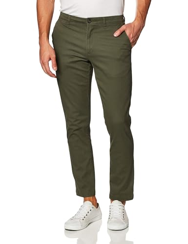 Amazon Essentials Men's Slim-Fit All-Day Stretch Casual Chino Pant, Olive, 32W x 34L