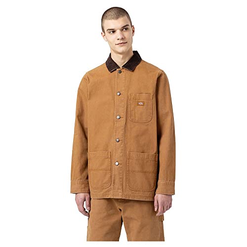 Dickies Men’s Unlined Denim Chore Coat Stonewashed Brown Duck M