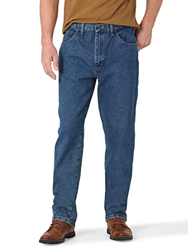 Rustler mens Classic Relaxed Fit Jeans, Dark Stonewash, 36W x 30L US
