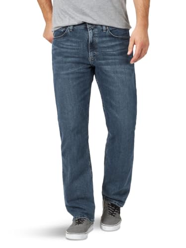 Wrangler Authentics Men's Comfort Flex Waist Relaxed Fit Jean, Smoke, 38W X 34L
