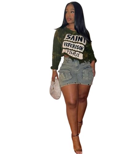 High Waist Cargo Jeans, Wide Leg Denim Pants with Multiple Pockets, Detachable Trouser Legs,Y2K Style, Light Blue (US, Waist, 32, Long, NO Size, BLUD)