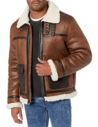 Levi's Men's Faux Shearling Aviator Jacket Coat