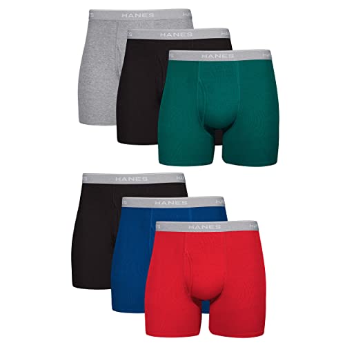 Hanes Mens Underwear Briefs, Cool Dri Moisture-wicking Cotton No-ride-up For Men, Multi-packs Available Boxer, 6 Pack - Assorted, 3X-Large US