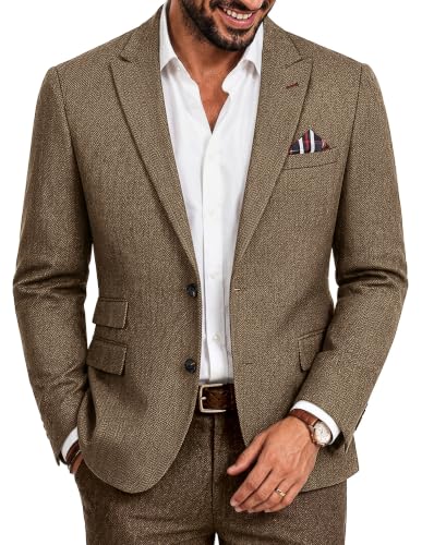 PJ PAUL JONES Mens Blazer Tweed Wool Blend Sport Coat Herringbone Jacket