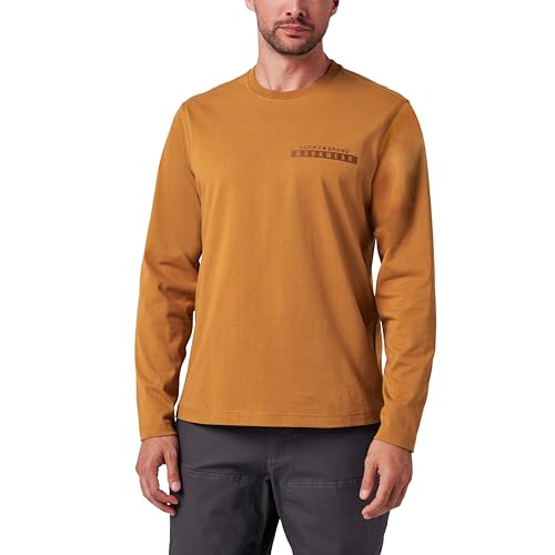 Lucky Brand Workwear Long Sleeve Core Logo Graphic T-Shirt, Lt Bronze, X-Large