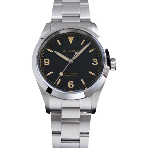 Baltany S4091 39mm Automatic Adventure Style Watch, Retro GADA Watch, Black