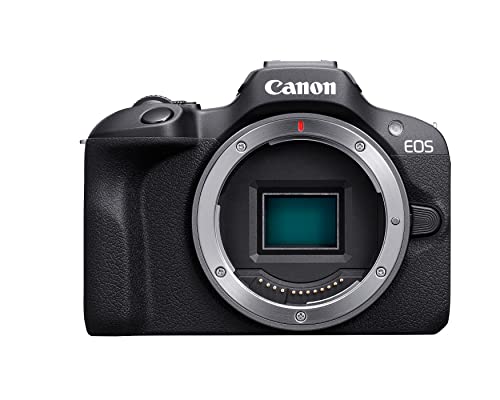 Canon EOS R100 Mirrorless Camera, RF Mount, 24.1 MP, DIGIC 8 Image Processor, Continuous Shooting, Eye Detection AF, Full HD Video, Small, Lightweight, Wi-Fi, Bluetooth, Content Creation