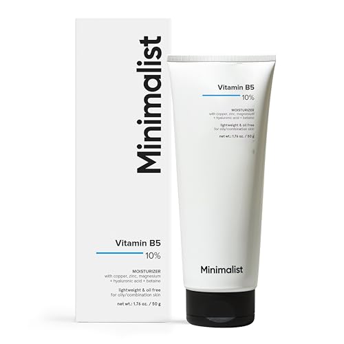 Minimalist Pantheol (Vitamin B5) 10% Face Moisturizer for Oily & Acne Prone Skin | For Dehydrated and Damaged Skin Barrier | For Women & Men | 1.7 Oz / 50 gm