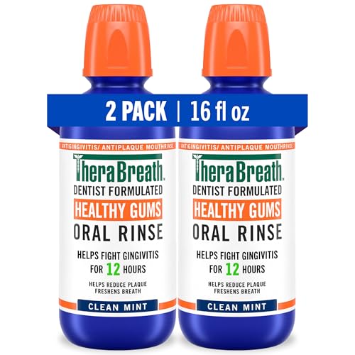 TheraBreath Healthy Gums Oral Rinse, Clean Mint, 16 fl oz, 2-Pack