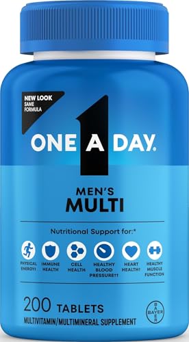 One A Day Multivitamin for Men - Daily Mens Multivitamins with Vitamin D, Zinc, Folic Acid, and B Vitamins, Physical Energy Support, 200 Count