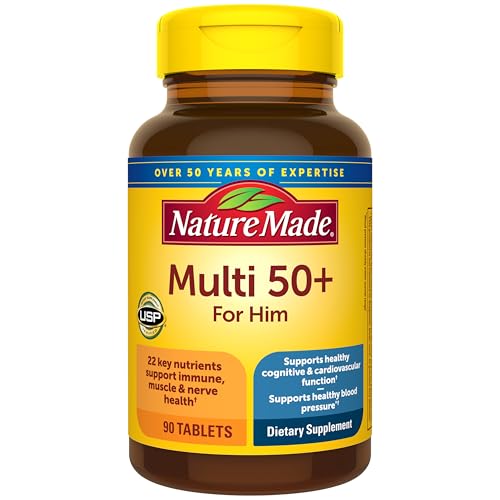 Nature Made Multivitamin for Men Over 50, Mens Multivitamins 50 Plus, Daily Nutritional Support, 90 Tablets