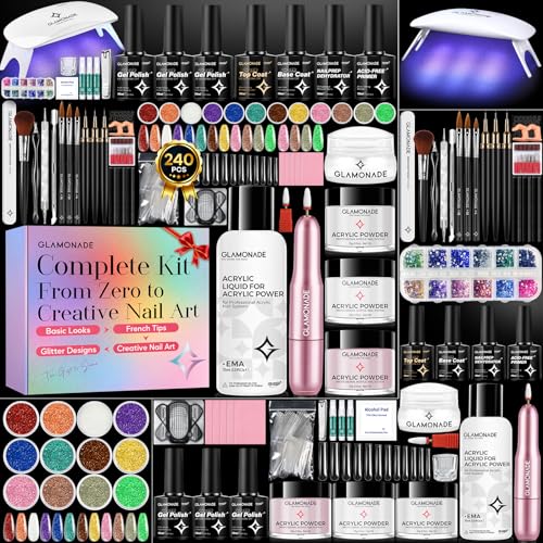 Glamonade Acrylic Nail Kit for Beginners: Prep to Finish Home Practice DIY
