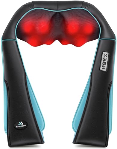 MagicMakers Shiatsu Neck Massager with Heat for Pain Relief Deep Tissue