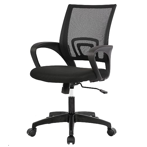 PayLessHere Home Office Chair Desk Computer Chair Adjustable Ergonomic Lumbar Support Armrest Executive with High Density Mesh 360 Degree Swivel Chair for Men Women Adults, Black