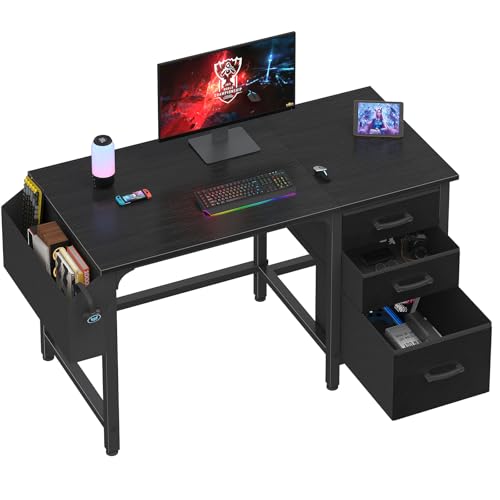 Lufeiya Computer Desk with File Drawers Cabinet, 47 Inch Reversible Home Office Desks