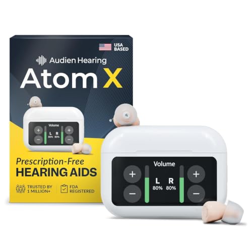 Audien Atom X OTC Hearing Aid For Seniors & Adults with Touchscreen Control
