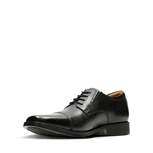 Clarks Men's Tilden Cap Oxford, Black Leather, 10.5 M US