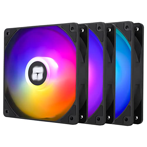 Thermalright TL-C12C-S X3 CPU Fan 120mm ARGB Case Cooler Fan, 4pin PWM Silent Computer Fan wth S-FDB Bearing Included, up to 1550RPM Cooling Fan（3 Quantities）