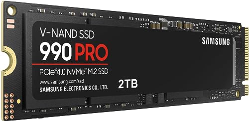 Samsung SSD 990 PRO 2TB, PCIe 4.0 M.2 2280, Up to 7,450 MB/s