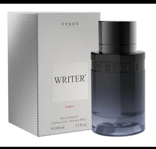 Cyrus WRITER Eau de Parfum for Men, 3.3 Fl Oz, Premium Fragrance in Elegant Black Bottle